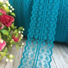 Мереживо квіточка, 4,5 см, бірюзове (не стрейчеве)