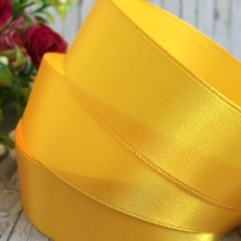 Атлас 2,5 см, темно-жовтий, метр