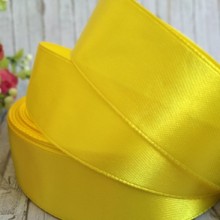 Атлас 2,5 см, жовтий, метр