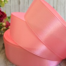 Атлас 2,5 см, середньо-рожевий, метр