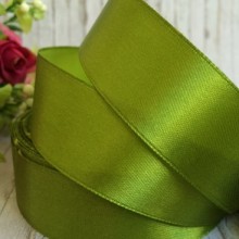 Атлас 2,5 см, оливковий, метр