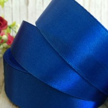 Атлас 2,5 см, темно-синій, метр