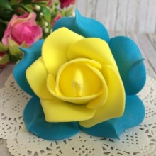Бутон троянди, 6,5 см, жовто-блакитний