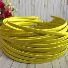 Обруч обмотаний атласною стрічкою, 6 мм, жовтий