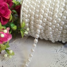 Стрічка-намистинка (I30399), біла, 6 мм, метр