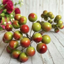 Калина глянсова, 12 мм, зелено-червона, пучок