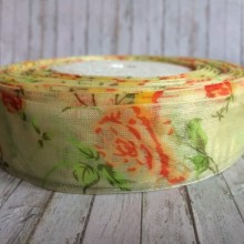 Органза троянда 2,5 см, молочна