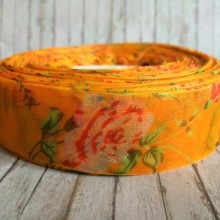 Органза троянда 2,5 см, мандаринова