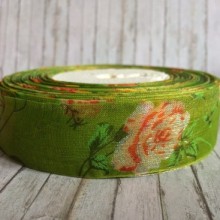 Органза троянда 2,5 см, оливкова