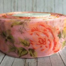 Органза троянда 4 см, світло-рожева