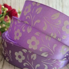 Атлас квітка-листик, 2,5 см, фіолетовий, метр