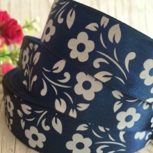 Атлас квітка-листик, 2,5 см, сапфіровий, метр