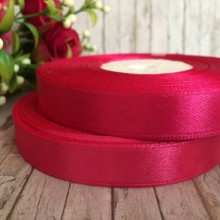 Атлас 1,2 см, малиновий, рулон 33 м