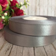 Атлас 1,2 см, срібло, рулон 33 м