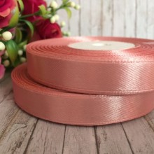 Атлас 1,2 см, бежево-рожевий, рулон 33 м