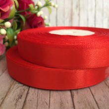 Атлас 1,2 см, червоний, рулон 33 м