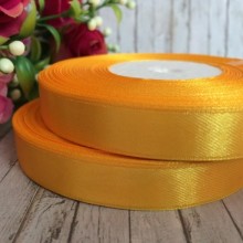 Атлас 1,2 см, темно-жовтий, рулон 33 м