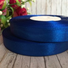 Атлас 1,2 см, темно-синій, рулон 33 м