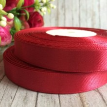 Атлас 1,2 см, бургунді, рулон 33 м