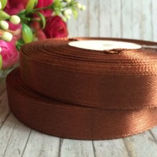 Атлас 1,2 см, шоколадний, рулон 33 м