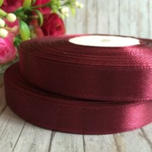 Атлас 1,2 см, вишневий, рулон 33 м