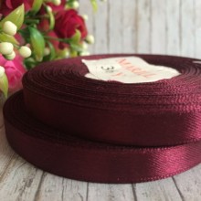 Атлас 0,9 см, вишневий, рулон 33 м