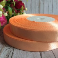 Атлас 0,9 см, персиковий, рулон 33 м