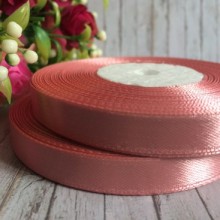 Атлас 0,9 см, бежево-рожевий, рулон 33 м