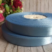 Атлас 0,9 см, блакитний, рулон 33 м