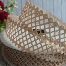 Мереживна стрічка сіточка, 2 см, капучіно, метр