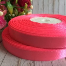 Атлас 1,2 см, яскраво-рожевий, рулон 33 м