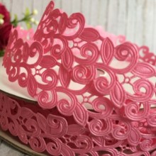 Стрічка-мереживо, 2 см, яскраво-рожева