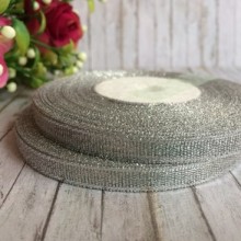 Парча 0,6 см, срібло, рулон 23 м