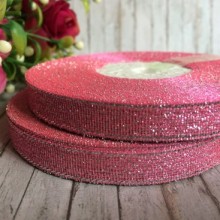 Парча 0,9 см, рожевий, рулон 23 м