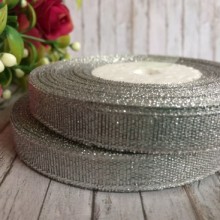 Парча 1 см, срібло, рулон 23 м