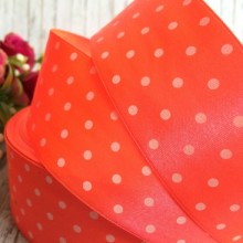 Атлас 4 см горох, яскраво-жовтогарячий, метр