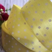 Атлас горох 4 см, жовтий, метр