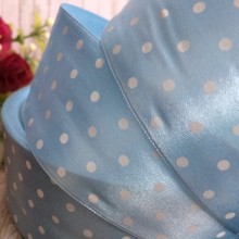 Атлас 4 см горох, блакитний, метр