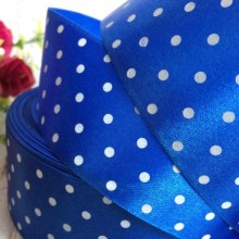 Атлас горох 4 см, темно-синій, метр