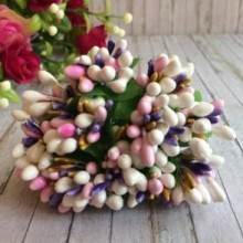 Гілочка з тичинками MIX, біло-рожевий