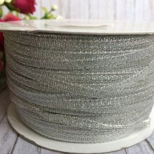 Парча 0,3 см, срібло, рулон 229 м