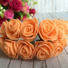 Троянда 2,2 см, темно-персикова, 12 квіточок у пучку