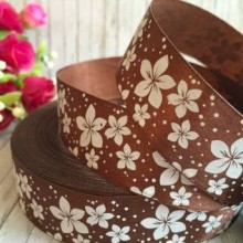 Атлас 2,5 см, вербена, шоколадний, метр