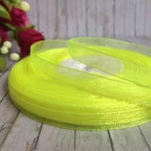 Органза 0,6 см, лимонна, рулон 45 м
