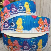 Репс 2,5 см, ведмедики Гаммі, синій