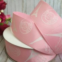 Репс 2,5 см, Ейфелева вежа, світло-рожевий