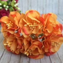 Хризантема (тканинна), 4,5 см, оранжево-червона