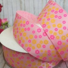 Репс 2,5 см, маленька квіточка, світло-рожевий, метр