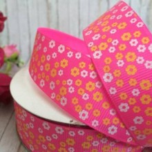 Репс 2,5 см, маленька квіточка, яскраво-рожевий, метр