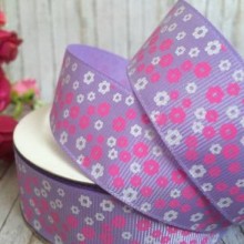 Репс 2,5 см, маленька квіточка, ліловий, метр